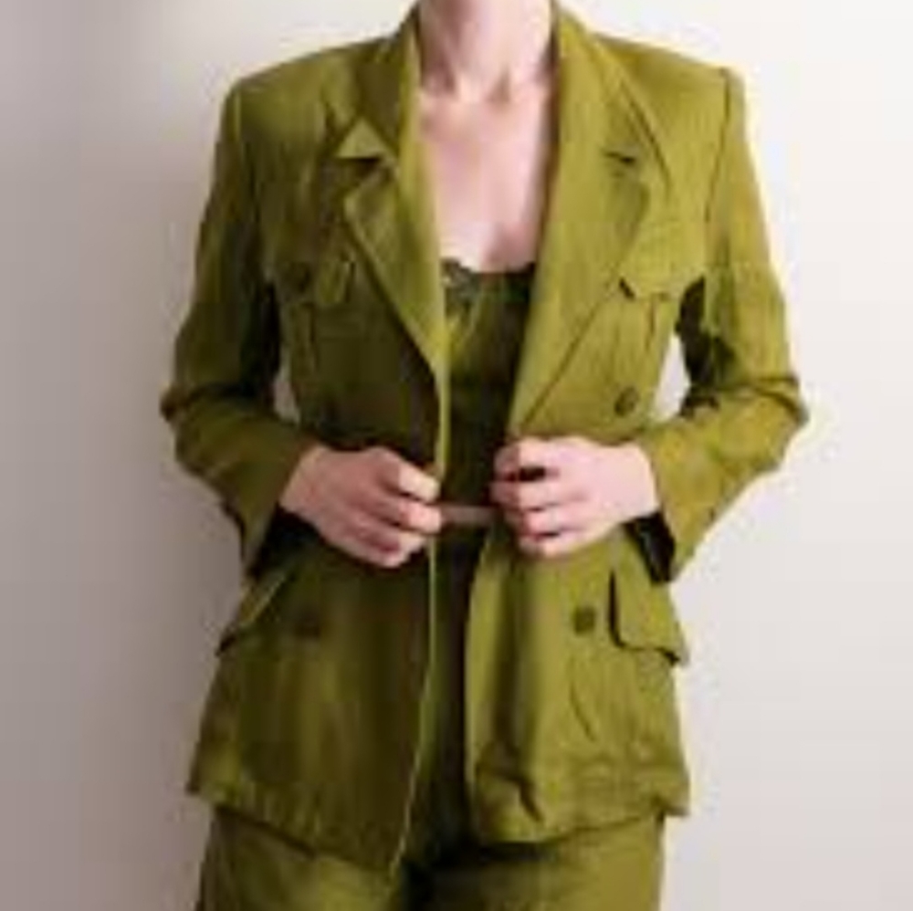 BANDOLINO WOMEN'S GREEN LINEN JACKET SIZE 12